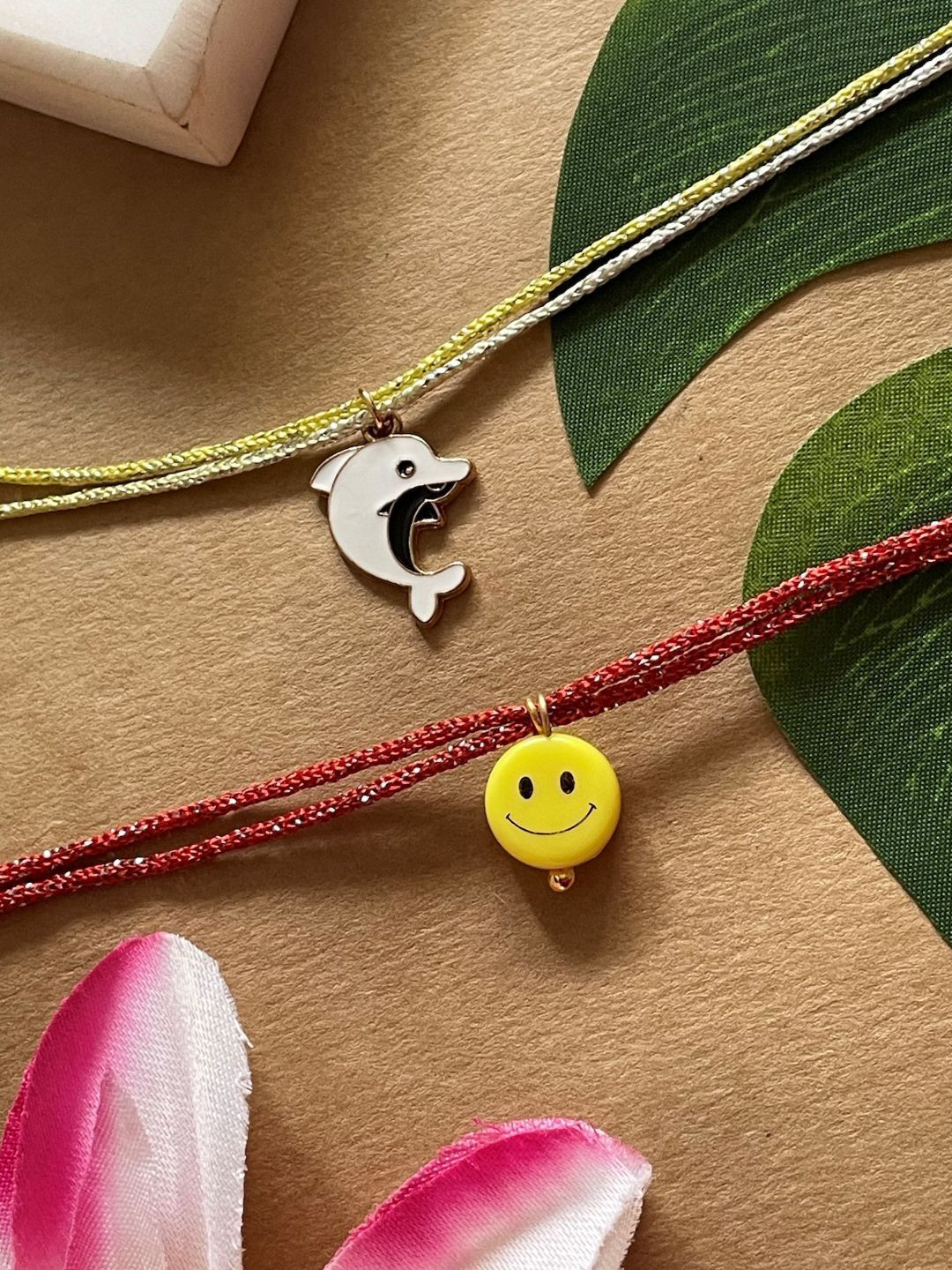 Digital Dress Room Set Of 2 Charm Multistrand Rakhis