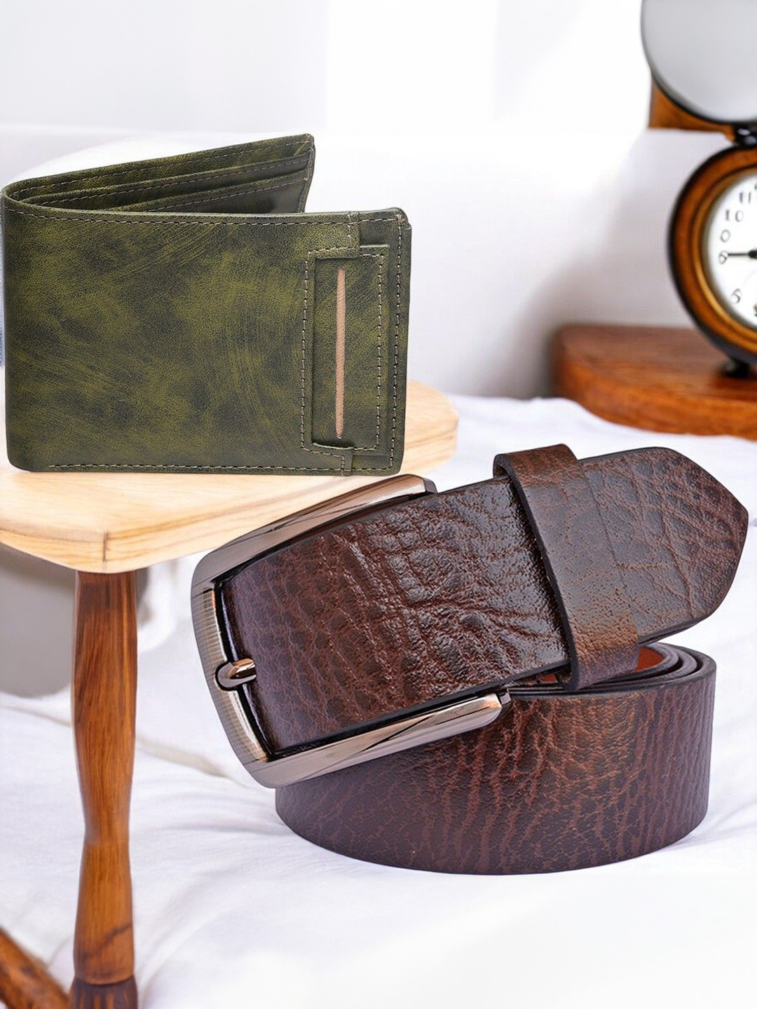 Provogue Men Leather Wallet and Belt Accessory Gift Set