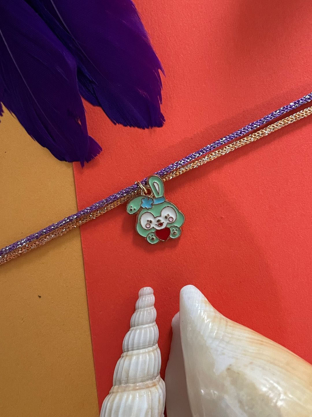 Digital Dress Room Enamel Rabbit Charm Thread Rakhi