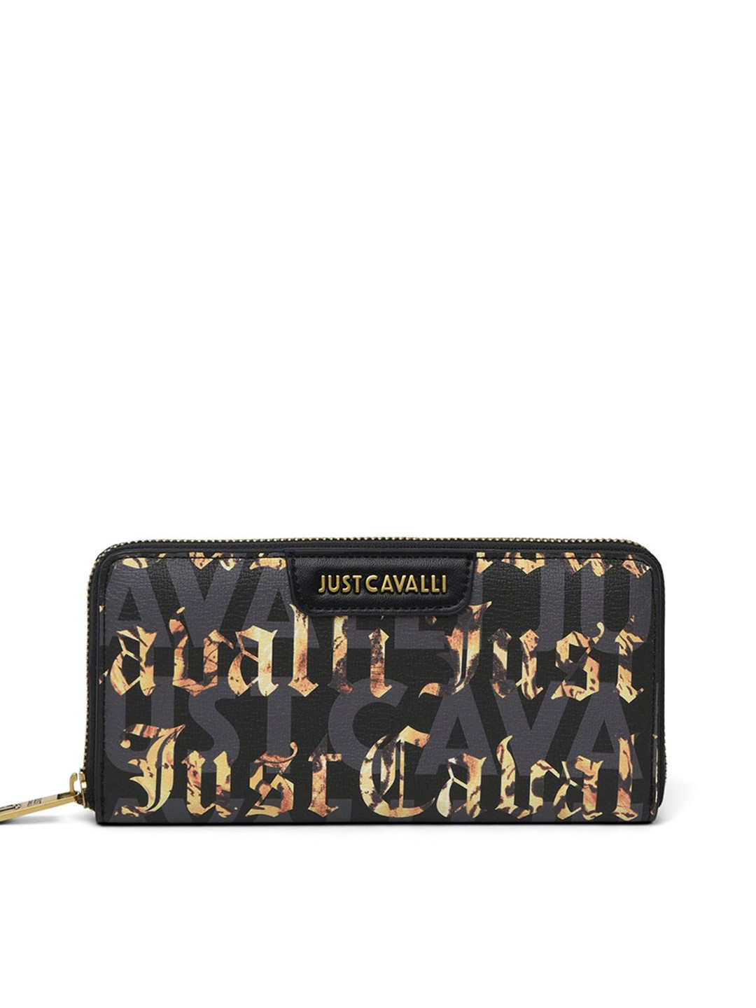 Just Cavalli Women Typography Printed Short Zip Around Wallet