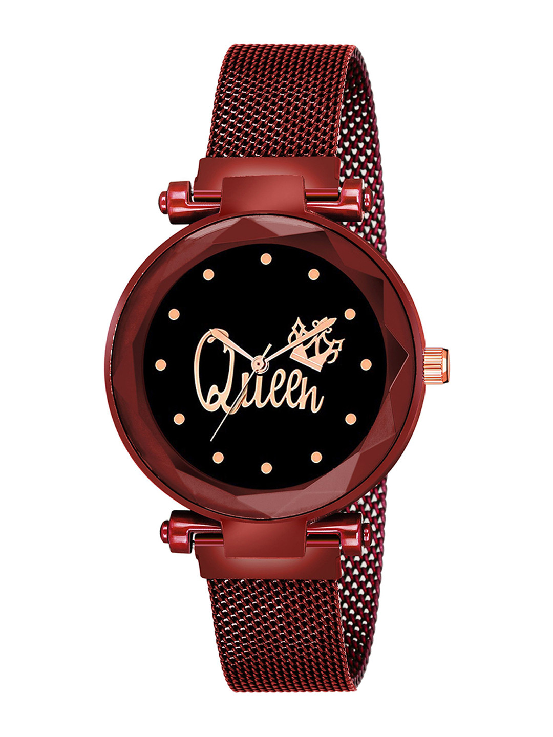 CSAMON Women Magnetic Straps Analogue Watch Queen Red Maganet