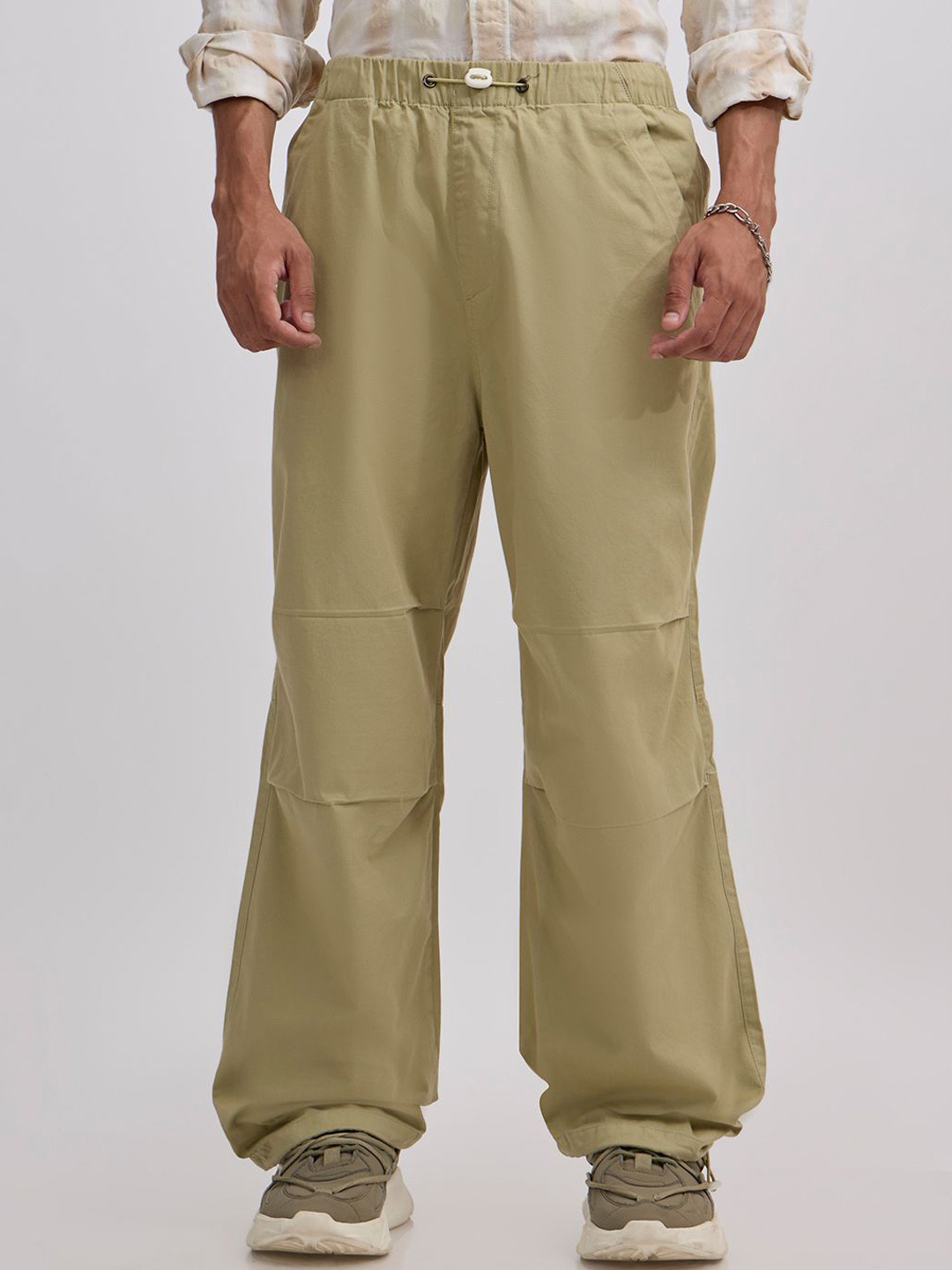 Espanshe Men Custom Iguana Green Vibeflex Parachute Joggers