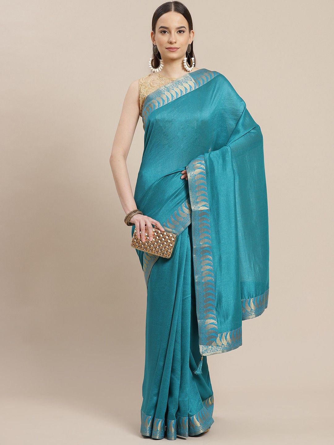 Anouk Zari Border Banarasi Saree