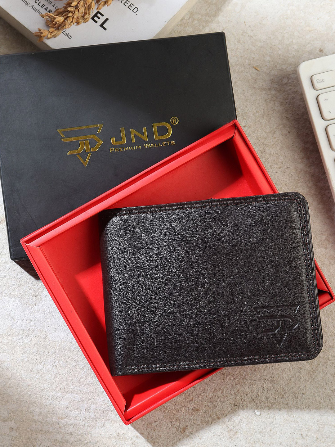 JND Men Pack Of  2 Brand Logo Textured Two Fold Wallet