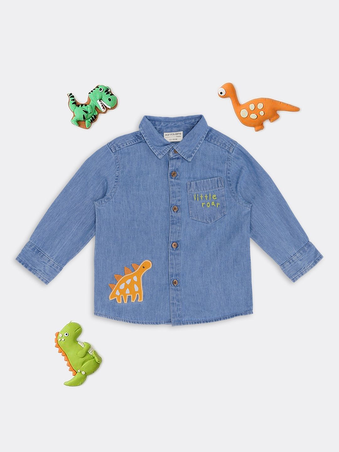 Pantaloons Baby Boys Solid Spread Collar Casual Shirt