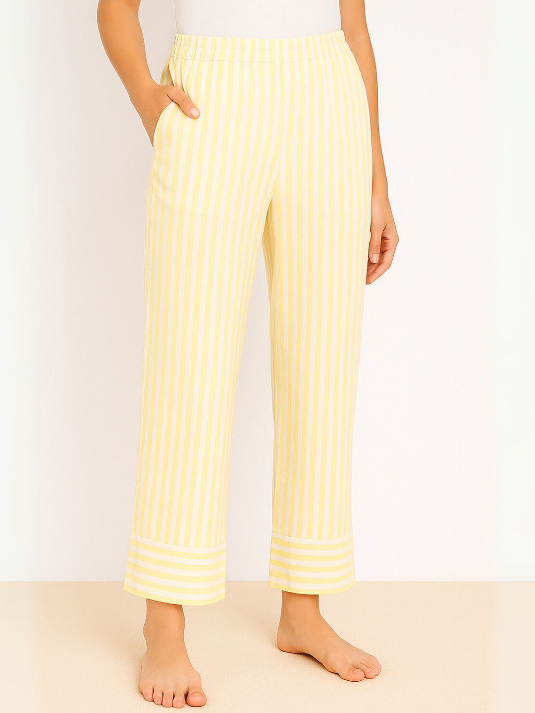 Aartej Women Mid-Rise Pure Cotton Straight-Fit Lounge Pants