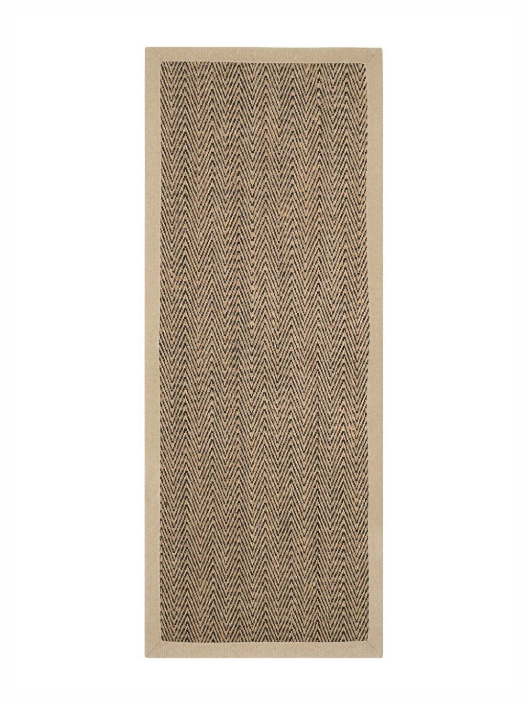 Saral Home Black and Beige Printed Anti-Slip Floor Runner