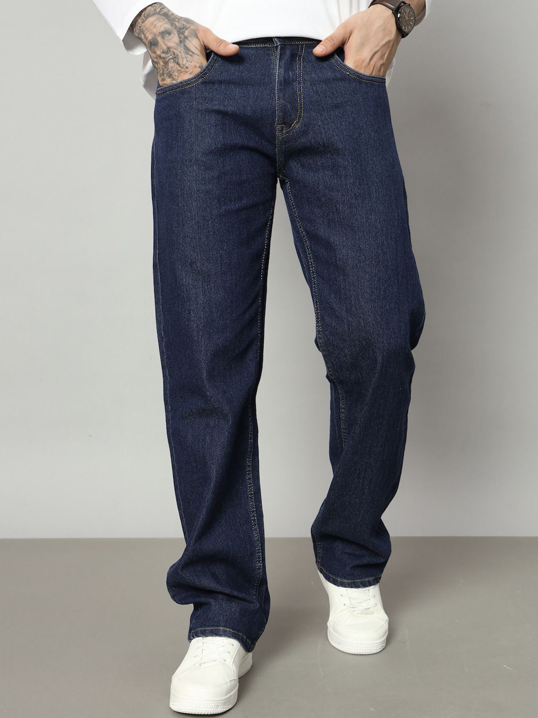 THE BEETEL HOUSE Men Loose Fit Denim Baggy Mid-Rise Stretchable Jeans