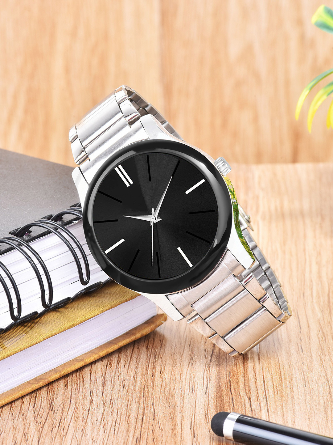 CSAMON Men Dial & Stainless Steel Bracelet Style Straps Analogue Watch B9050 LR05 BLK