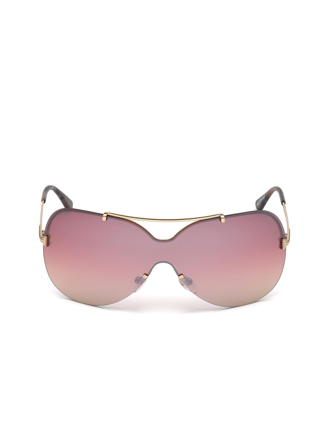 Tom Ford Women Purple Lens & Gold-Toned Oversized Sunglasses with UV Protected Lens