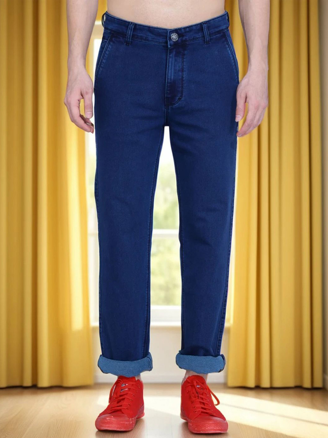 AWACK Men Comfort Relaxed Fit Mid-Rise No Fade Stretchable Jeans
