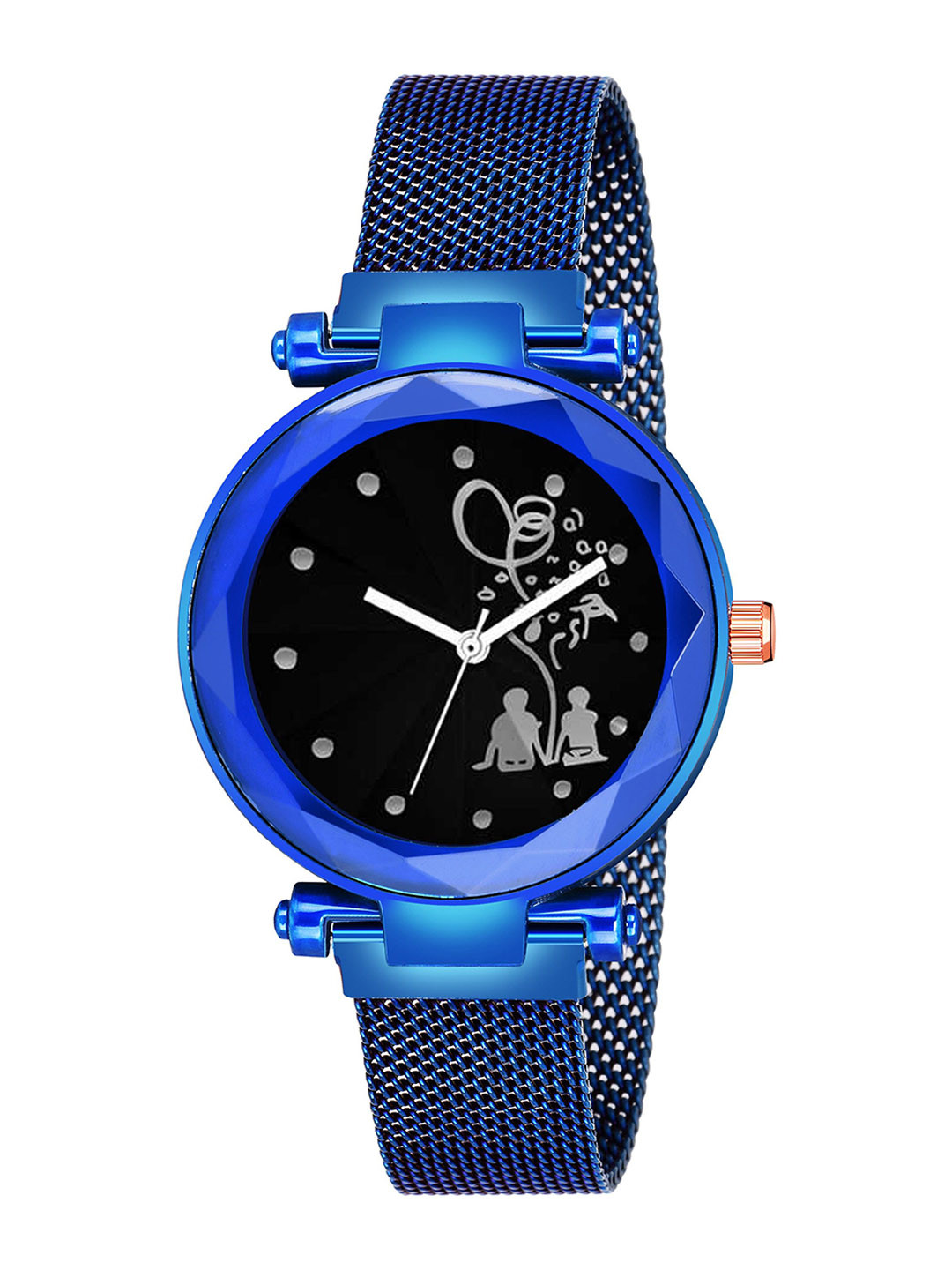 Gopal Shopcart Unisex Round Dial & Bracelet Style Analogue Watch bethu Couple Blue Maganet