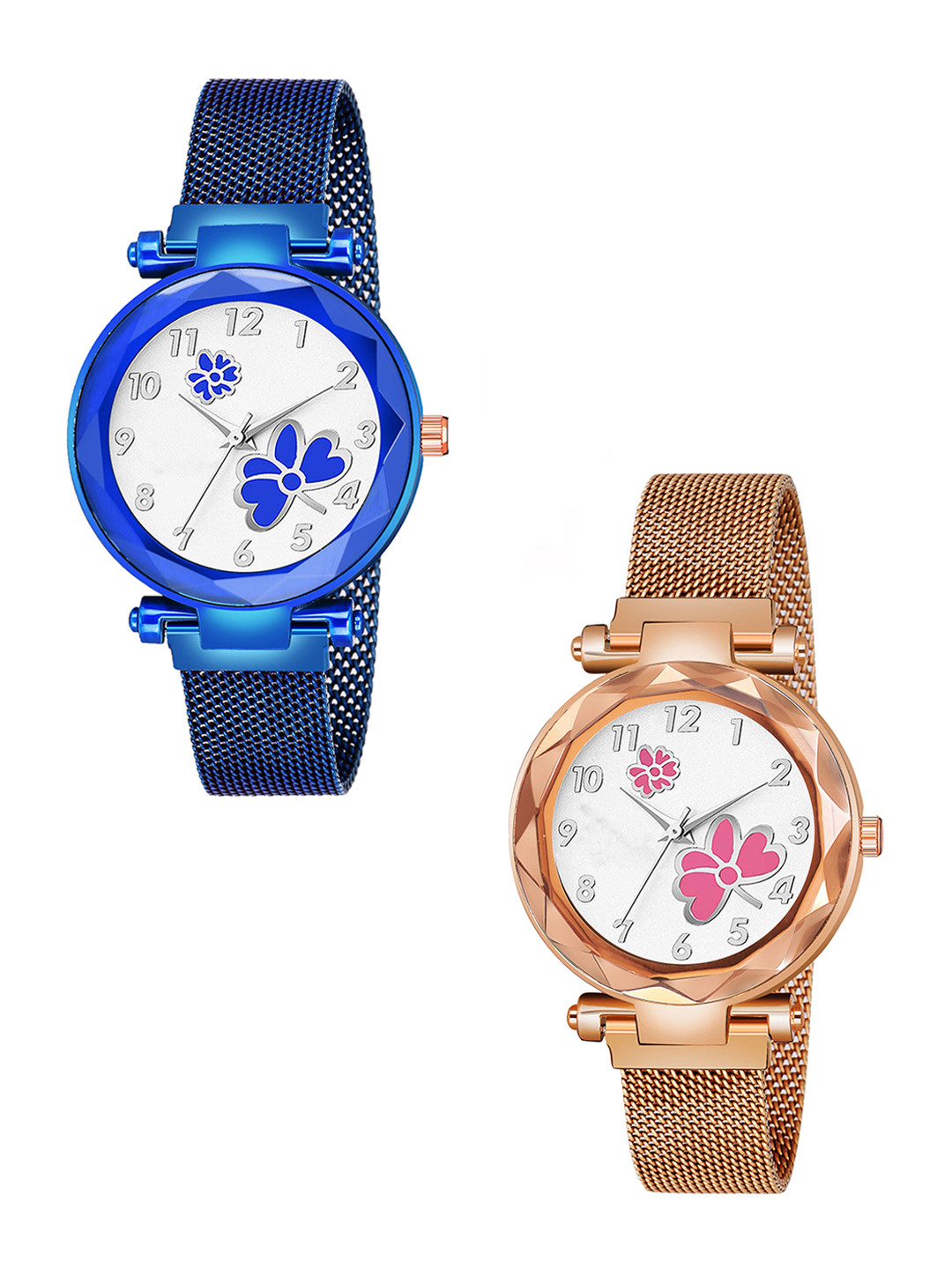 CSAMON Women Dial & Straps Analogue Watch GR_379 Blue 315 Blue 379 Rose Gold Pink Dial