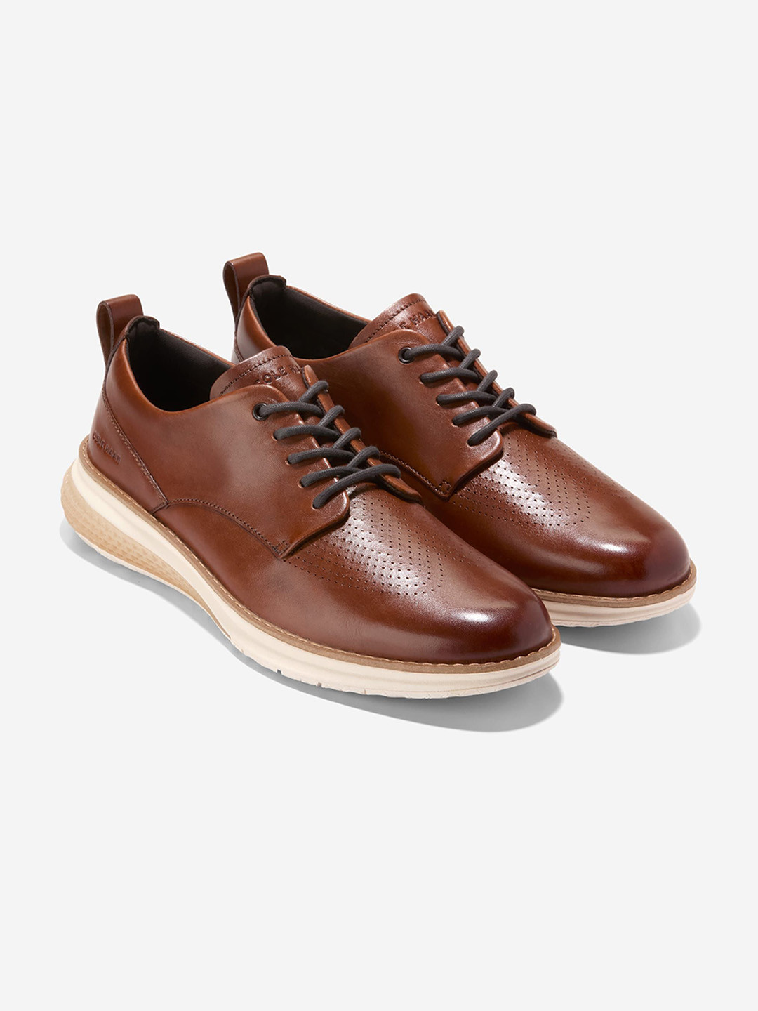 Cole Haan Men ORIGINALGRAND ENERGYWEAVE PLAIN TOE Tan Derby Shoes