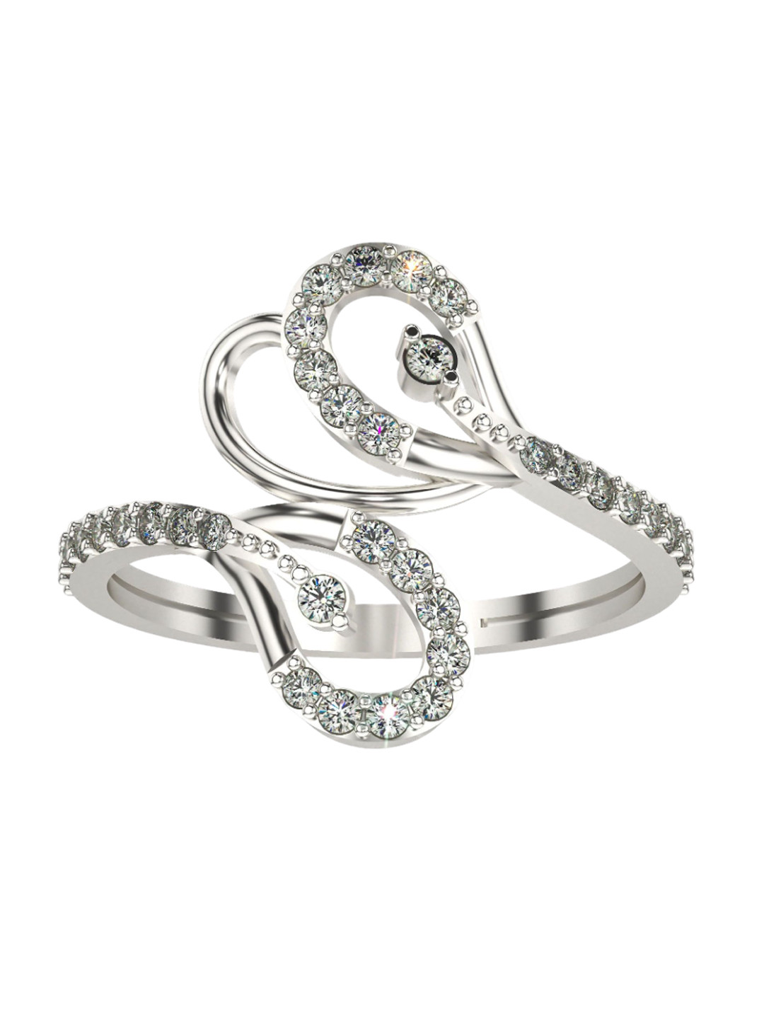 VALANOVA 14K White Gold Diamond Studded Ring 2.17 g