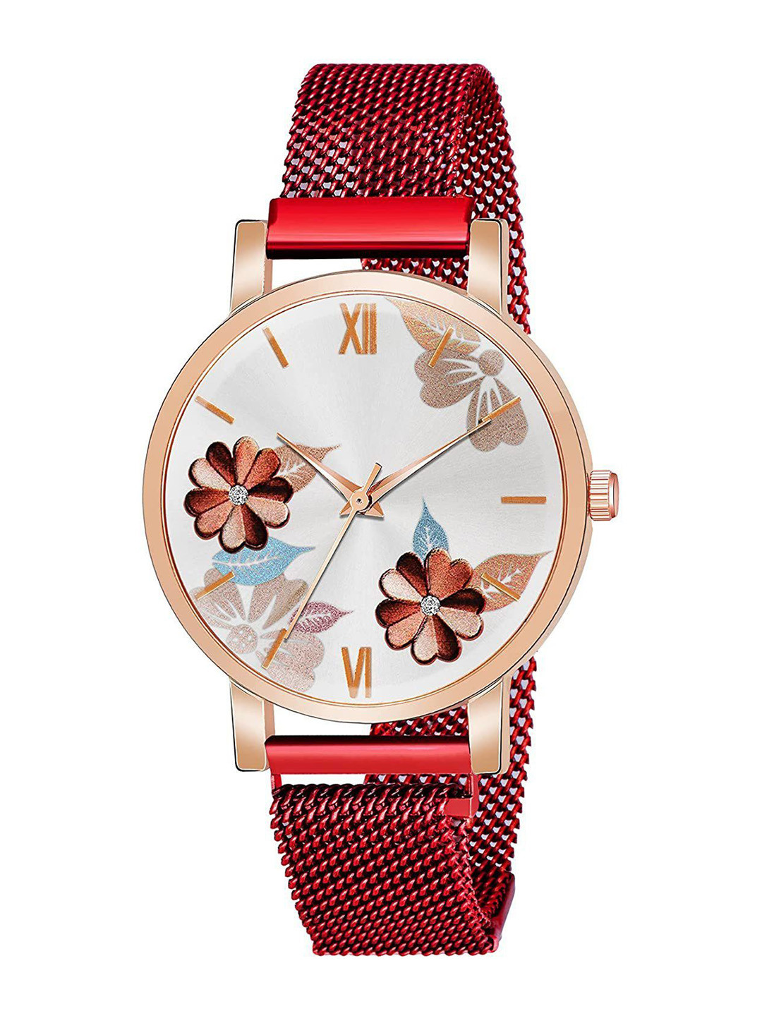 CSAMON Women Dial & Bracelet Style Straps Analogue Watch C_36 Red Maganet_F