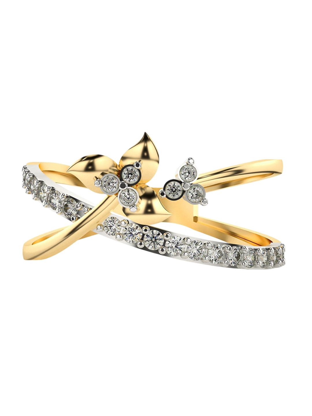 VALANOVA 14K Yellow Gold Diamond Studded Ring 2.18 g
