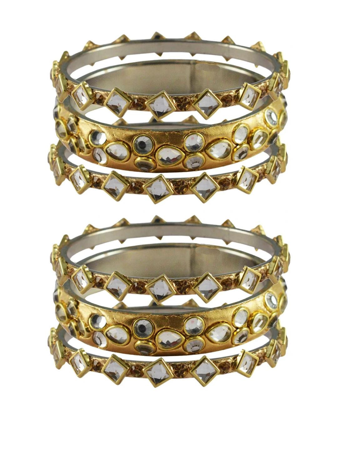 Vidhya Kangan Golden stone Brass Bangle set