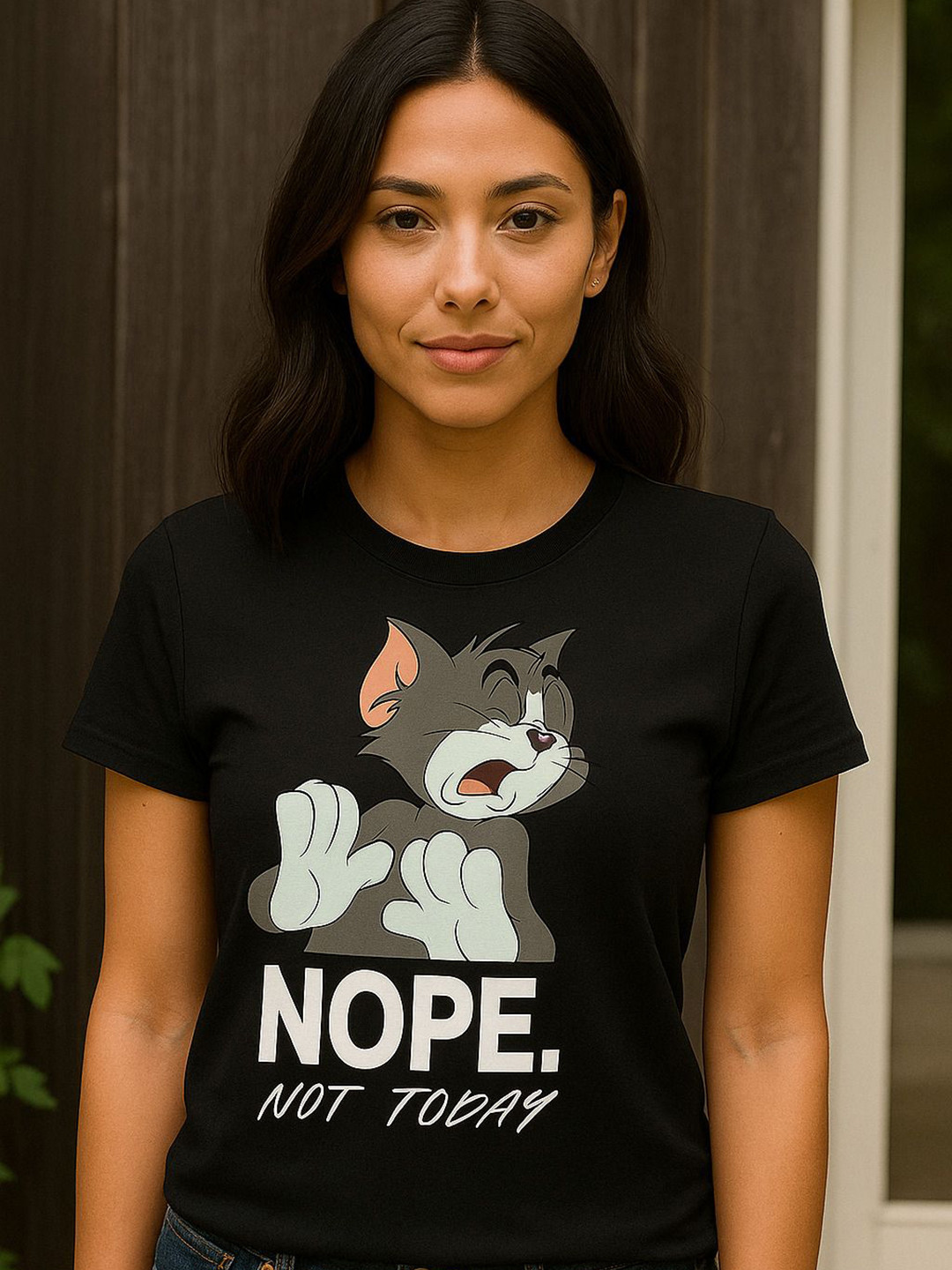 Anikmart Unisex Tom & Jerry Dri-FIT Graphic Printed Round Neck Cotton T-shirt