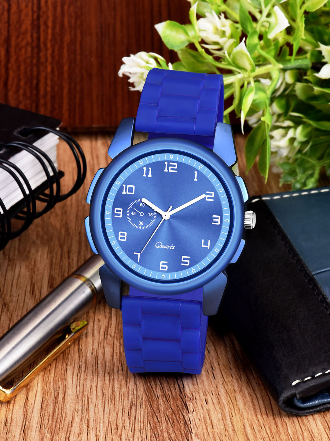 CSAMON Men Metal Dial & Silicon Bracelet Style Straps Analogue Watch J16 C1001BLU D NEW PU