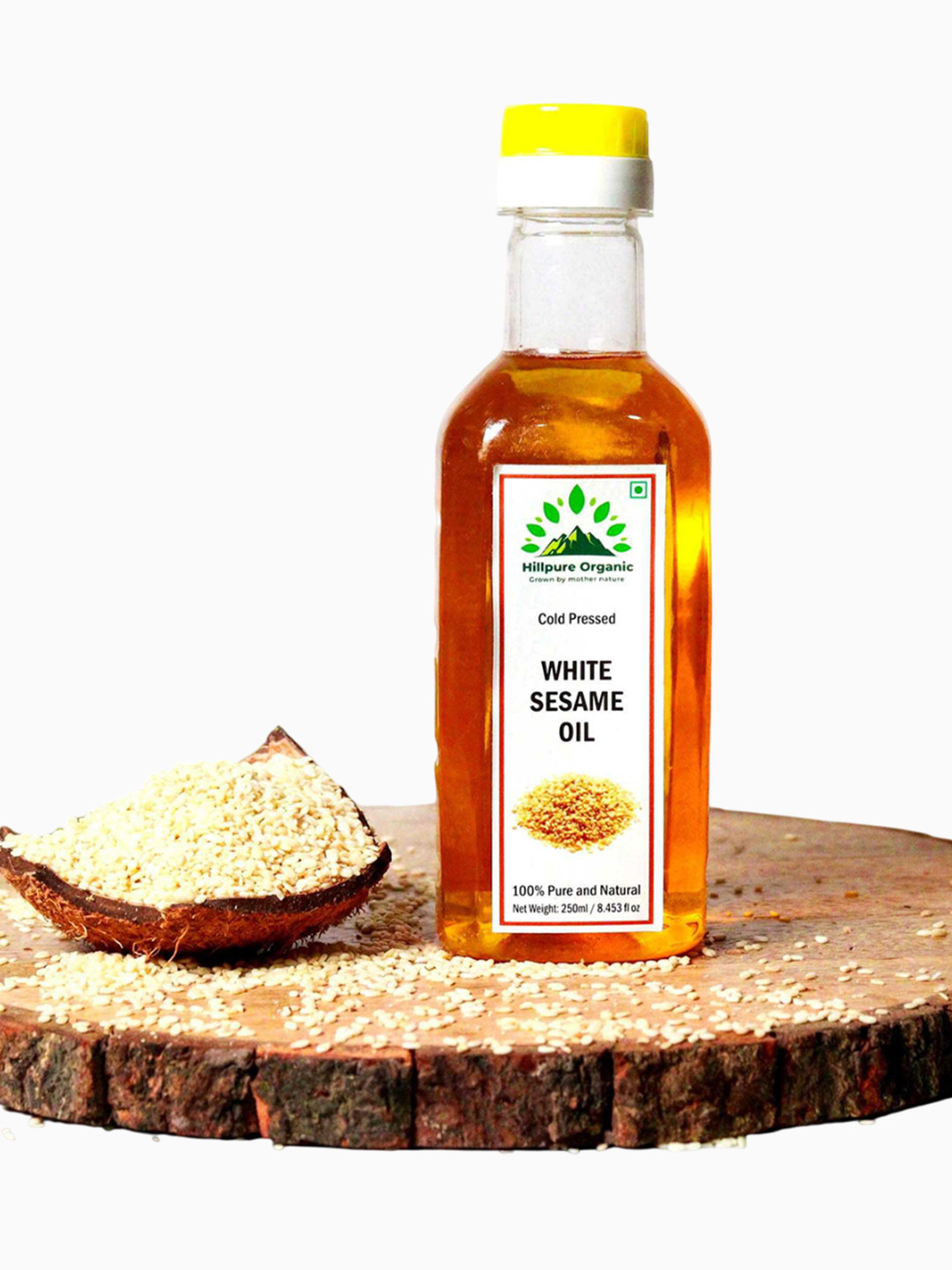 Hillpure Organic 100% Natural Cold Pressed White Sesame Oil - 250 ml
