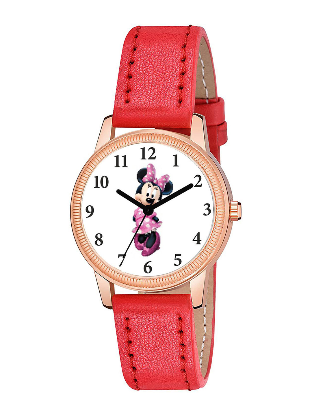 CSAMON Girls Printed Dial Analogue Watch C25RG MIKI1 RED Leather