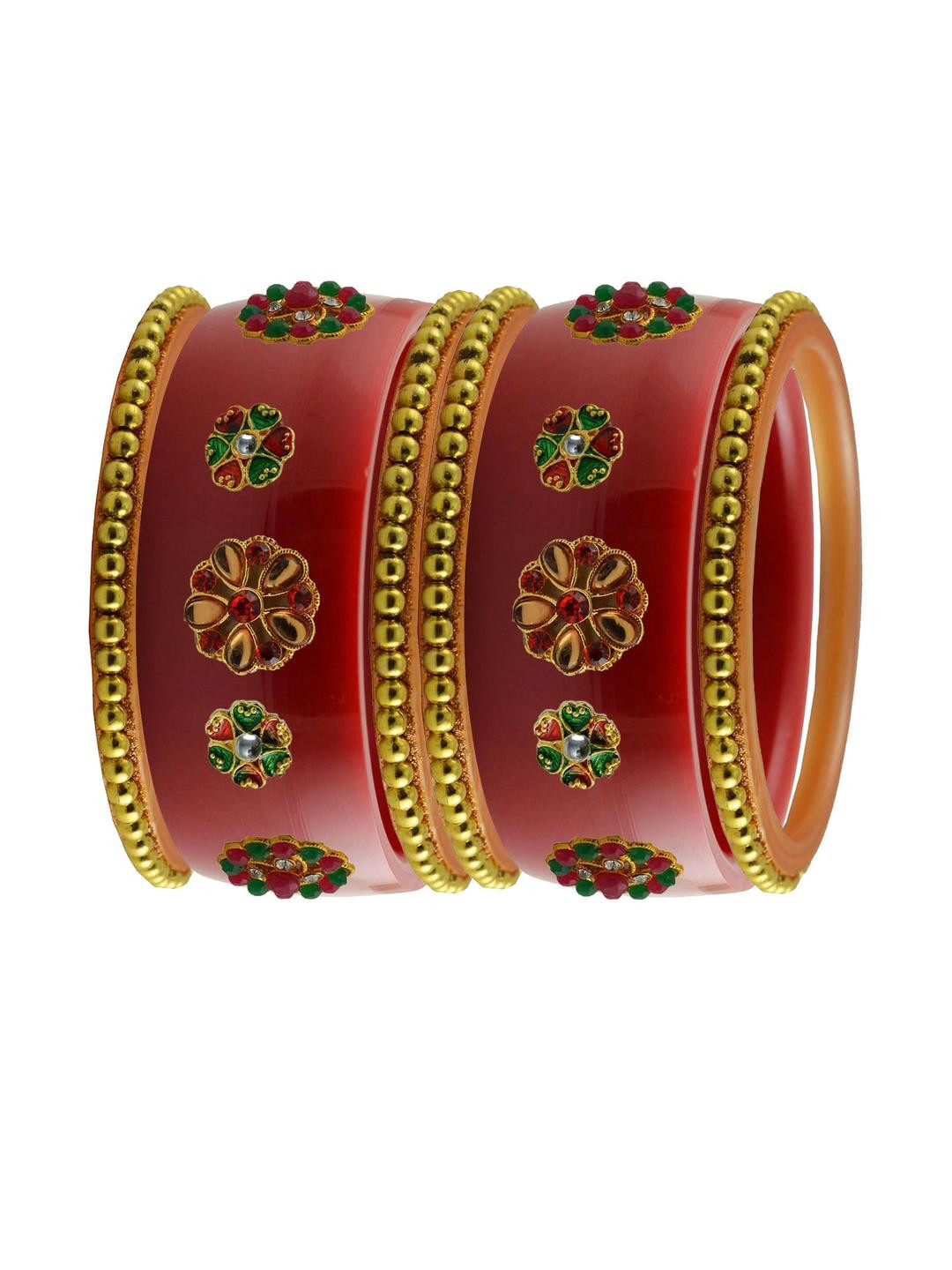 Vidhya Kangan  Pack of 2 plastic Multi floral design Bangle set