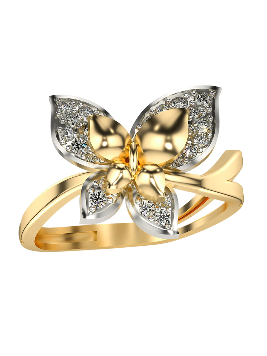 VALANOVA 14KT Gold Diamond Studded Ring 3.69 g