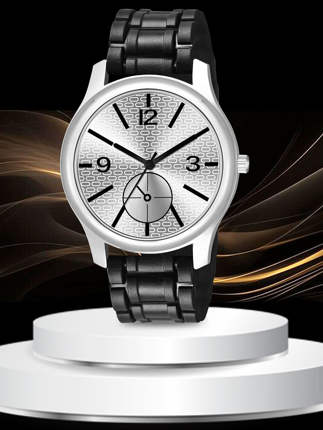 CSAMON Men Dial & Straps Analogue Watch 1017SLV M5 SLV D 801BLK