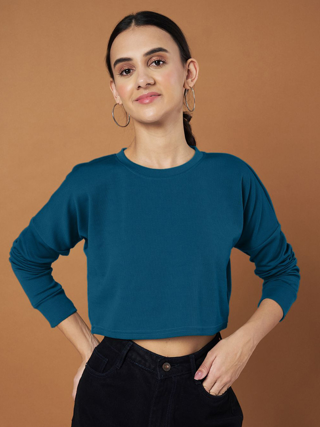 Moda Rapido Round Neck Regular Fit Crop T-shirt