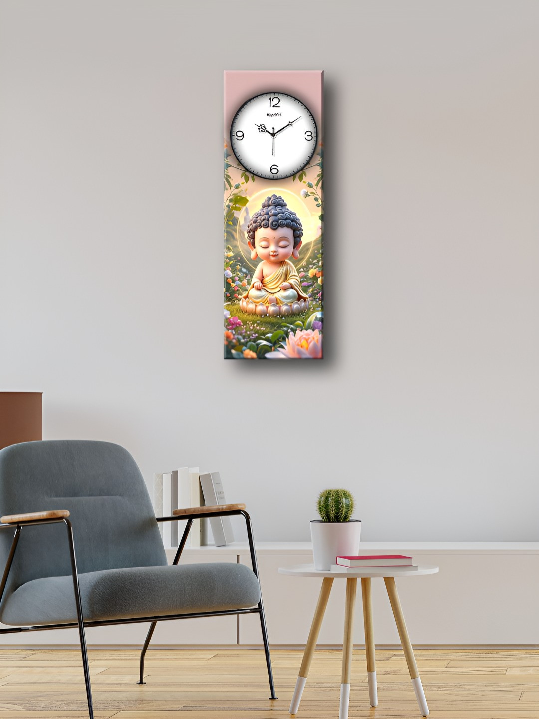 OLIVE TREE White & Black Printed Rectangular Shaped Contemporary Wall Clock