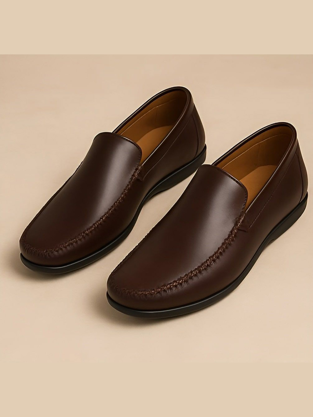 MICHEAL FERAAS Men Leather Penny Loafers