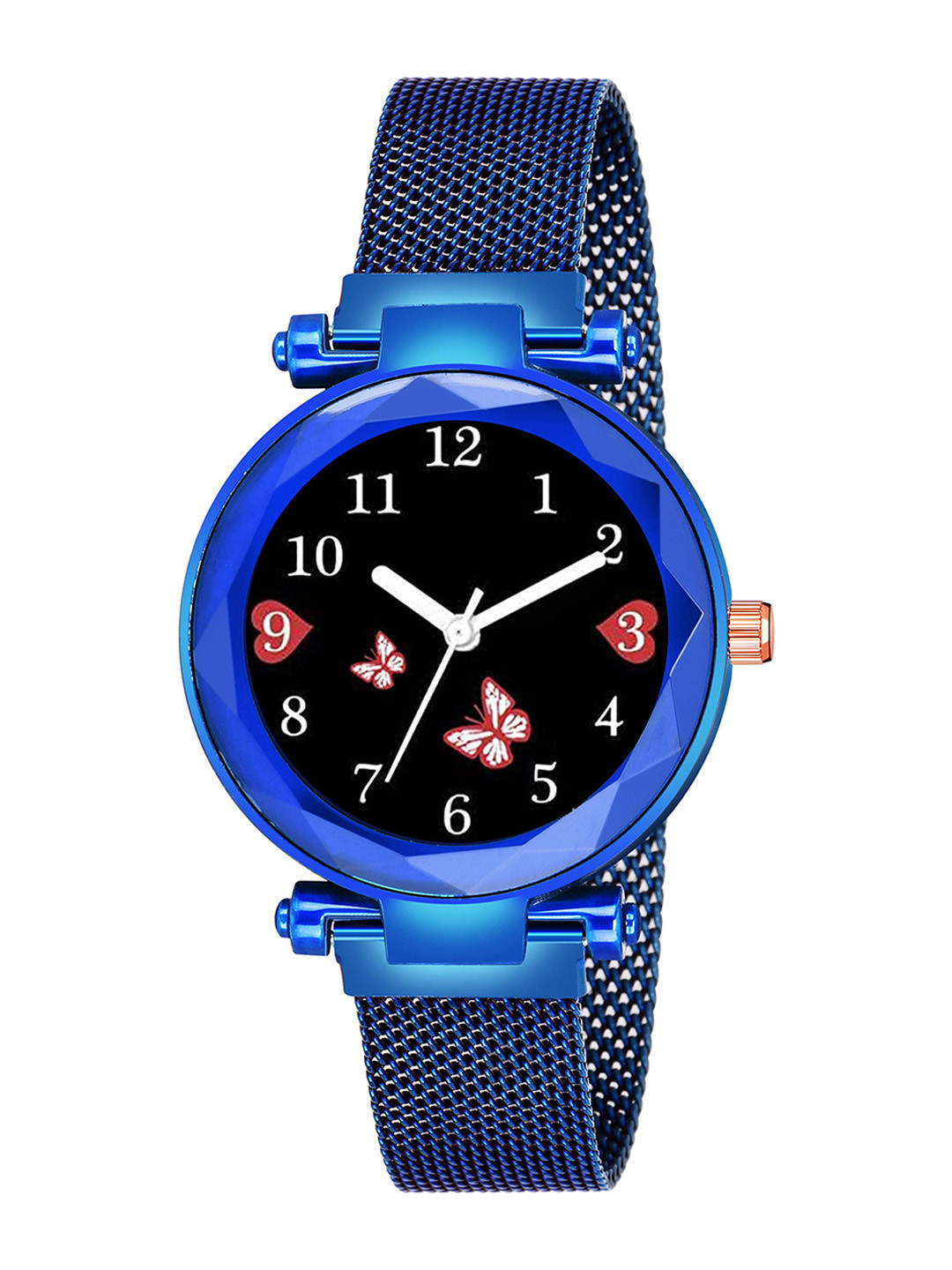 CSAMON Women Printed Dial & Bracelet Style Straps Analogue Watch GR 379BLU Batterfly M