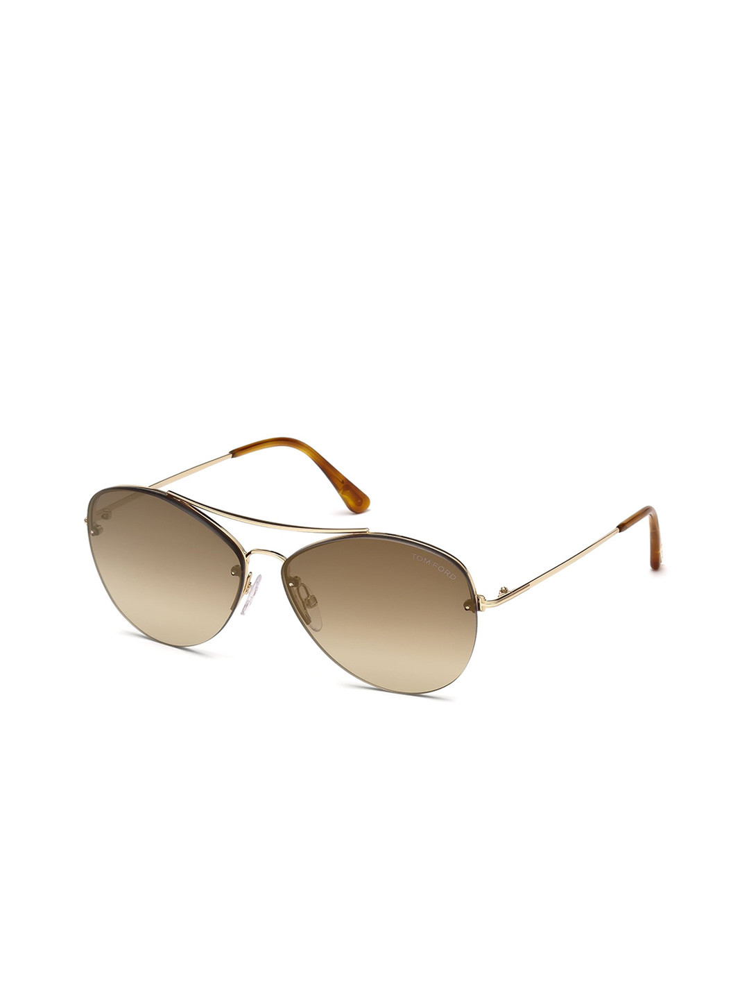 Tom Ford Women Blue Lens & Gold-Toned Aviator Sunglasses with