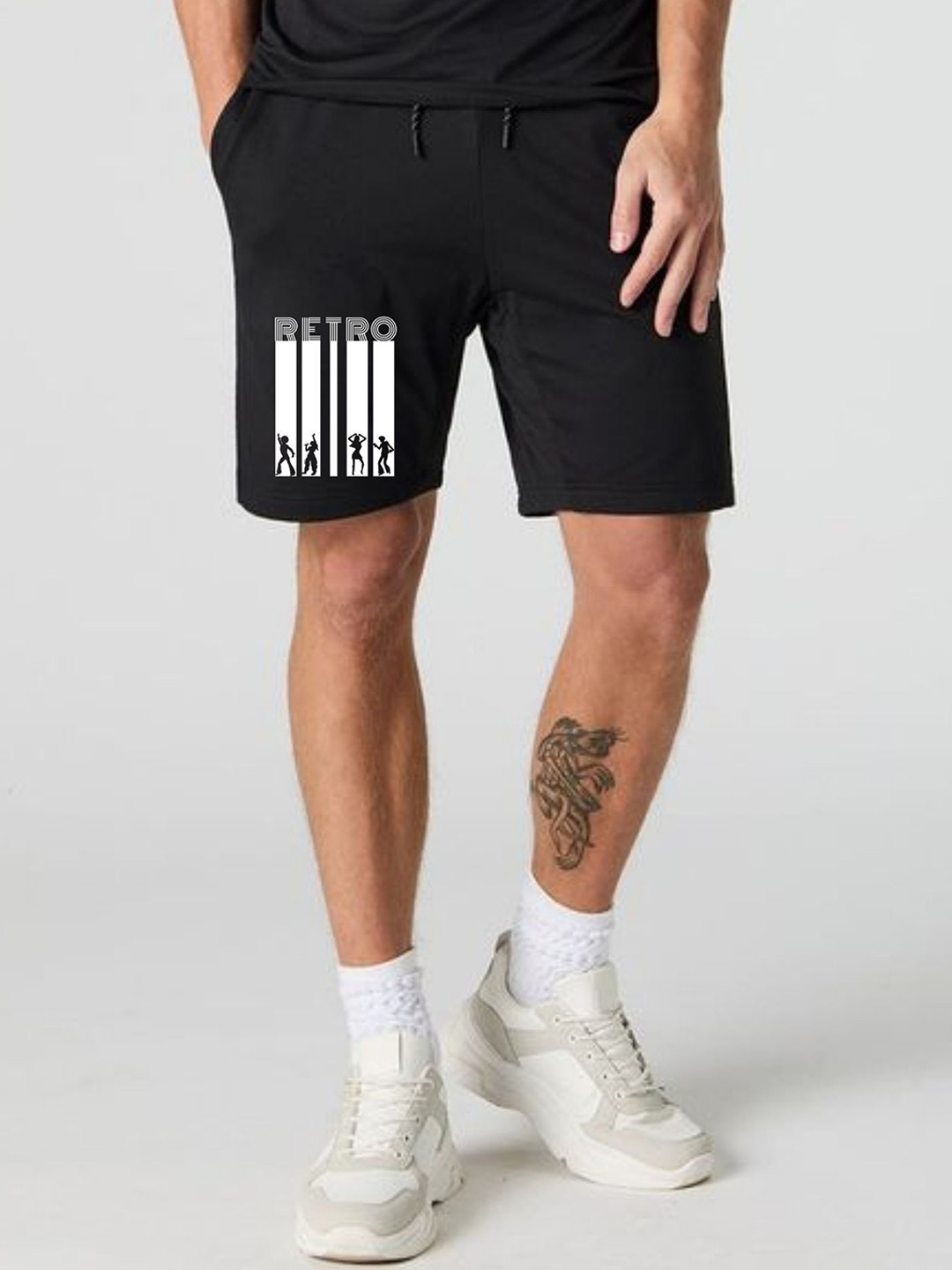 FABSTIEVE Men Graphic Printed Low-Rise Above Knee Cotton Regular Shorts