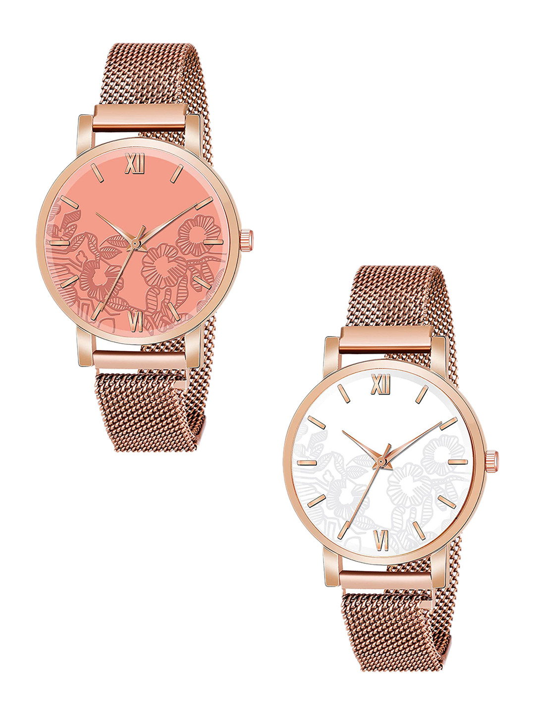 Gopal Shopcart Unisex Pack Of 2 Dial Analogue Watch C36RG ORG WH RG M R1