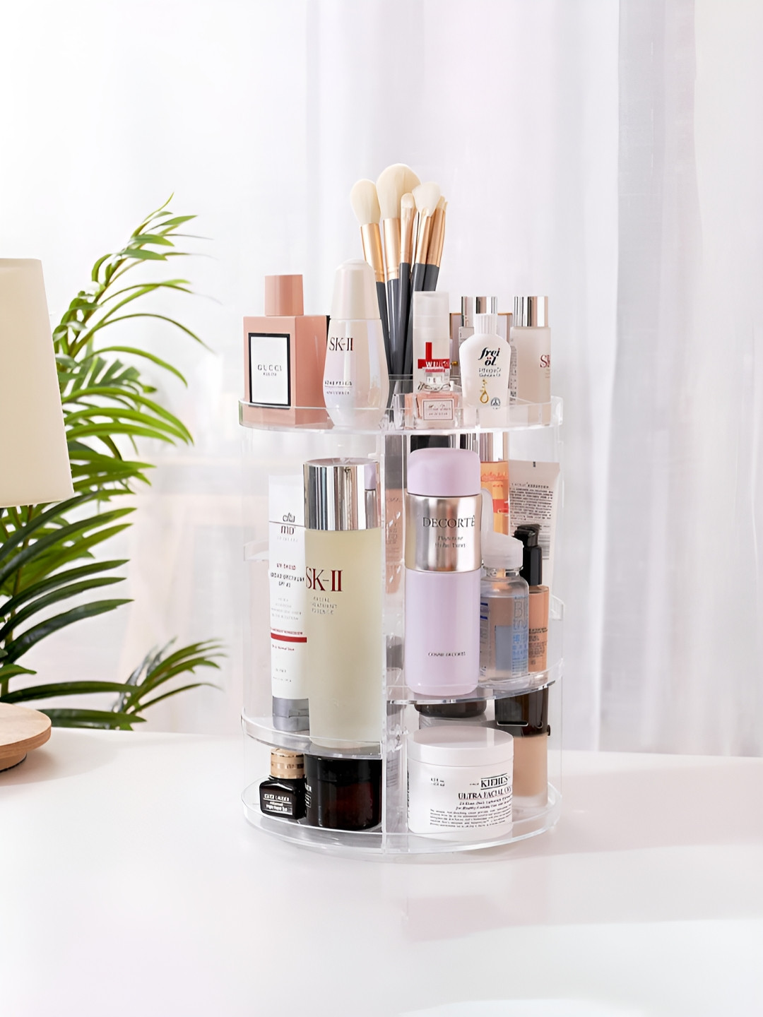 Aura Transparent Multipurpose 360 Rotating Makeup Organiser