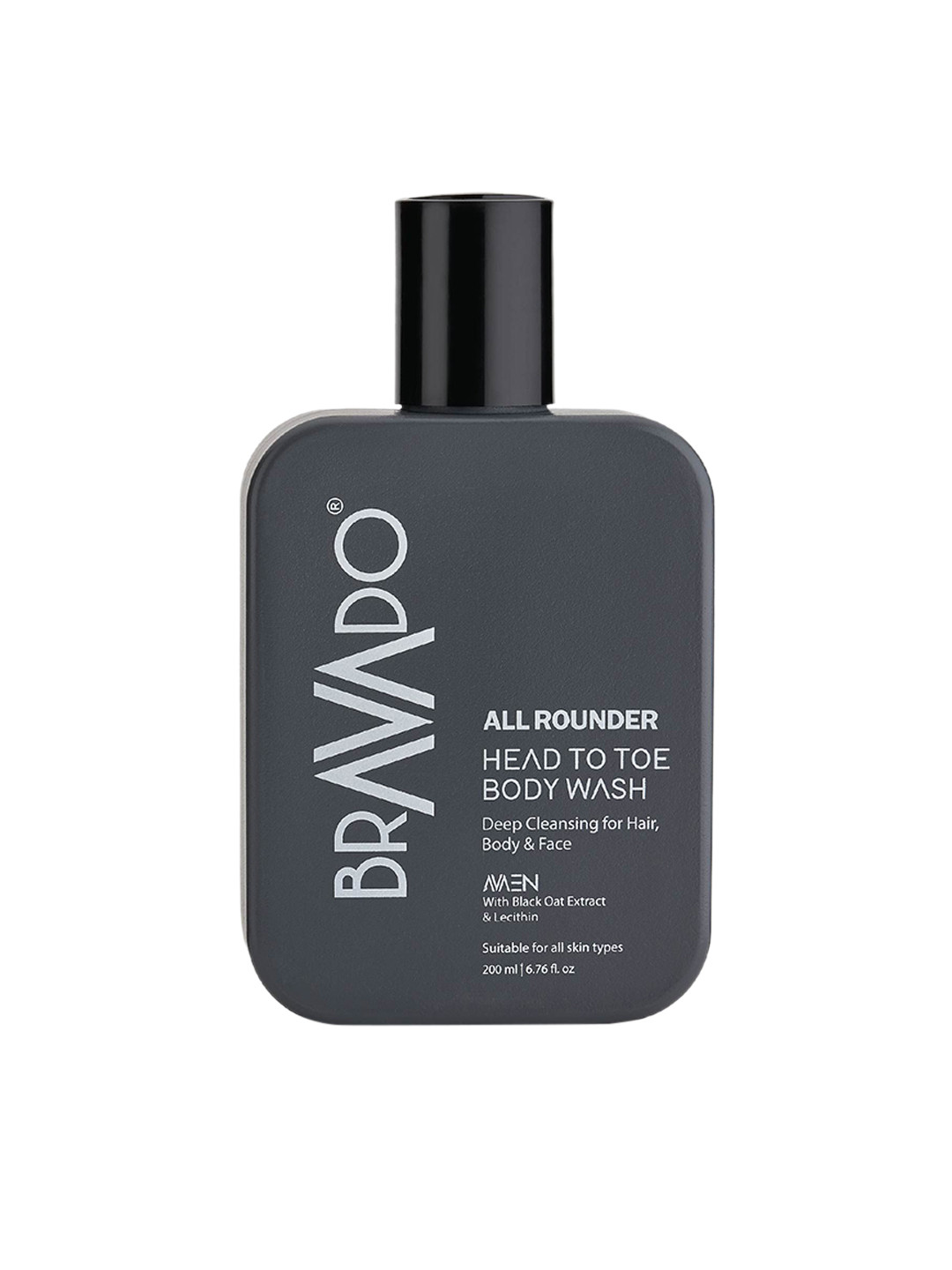 Bravado All Rounder Head to Toe Body Wash for Deep Cleansing for Hair, Body & Face - 200ml