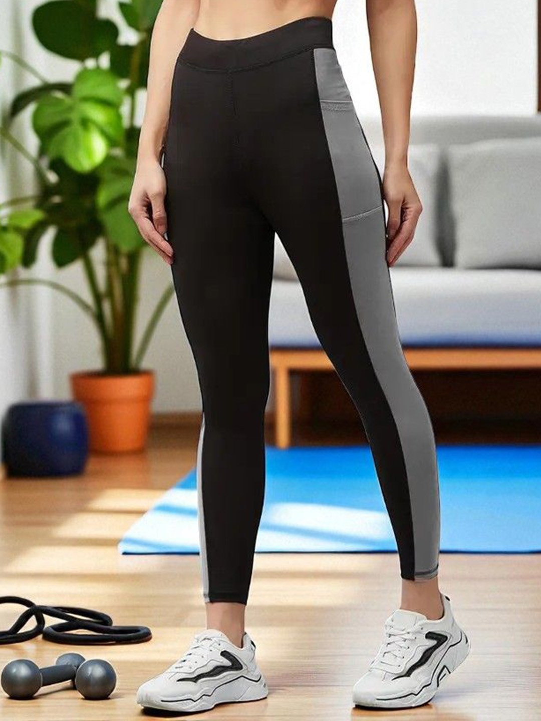 Arbiter Collection Women High-Rise Colourblocked Tights with Side Panel