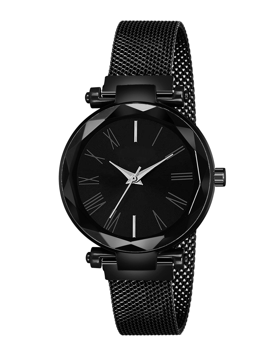 CSAMON Women Embellished Style Straps Analogue Watch GR_379_Black Roman Black Maganet