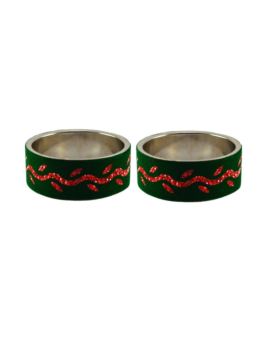 Vidhya Kangan Set of 2 Green Kada Bangle Set