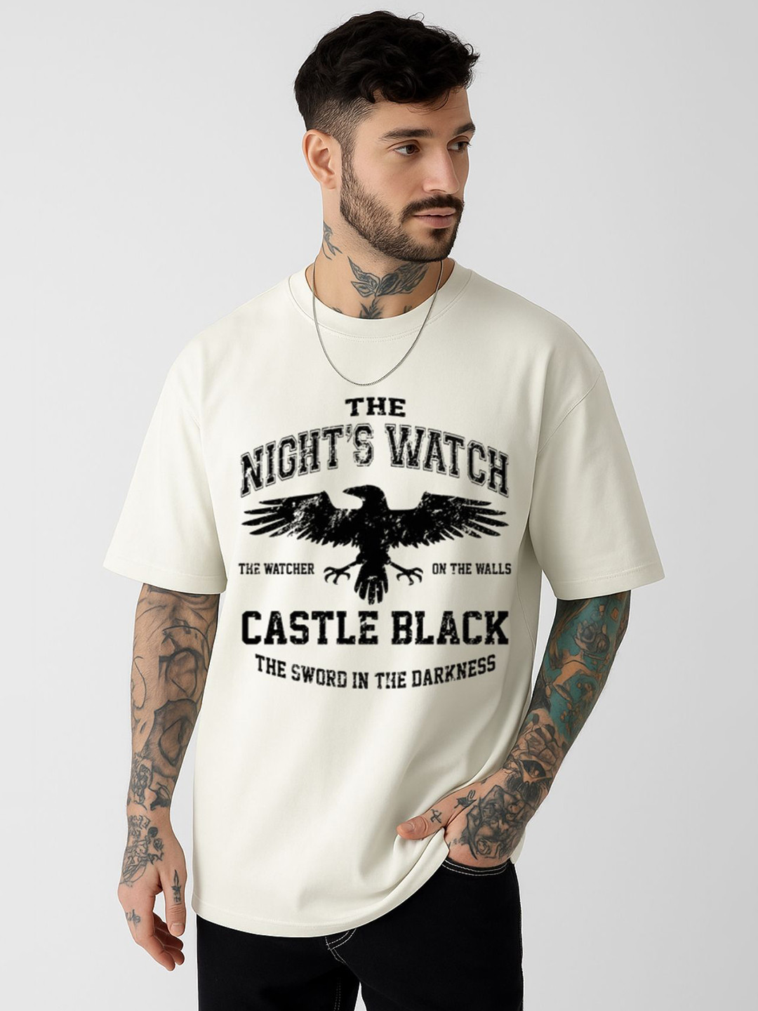 Be Crazy Men Game Of Thrones Typography Printed Round Neck Cotton Oversized T-shirt
