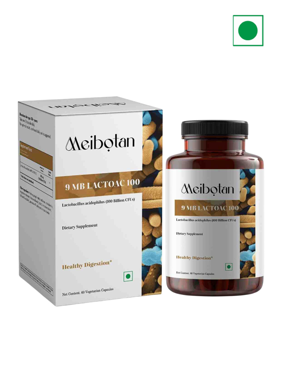 Meibotan Probiotics Lactobacillus Acidophilus 100 Billion CFU - 60 Capsules