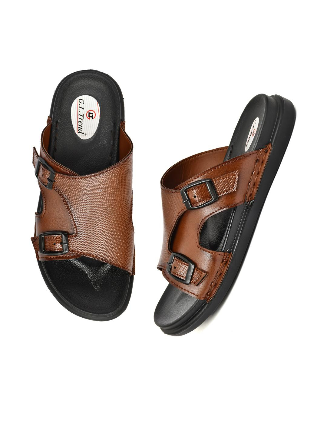 G L Trend Tan Leather Sandals