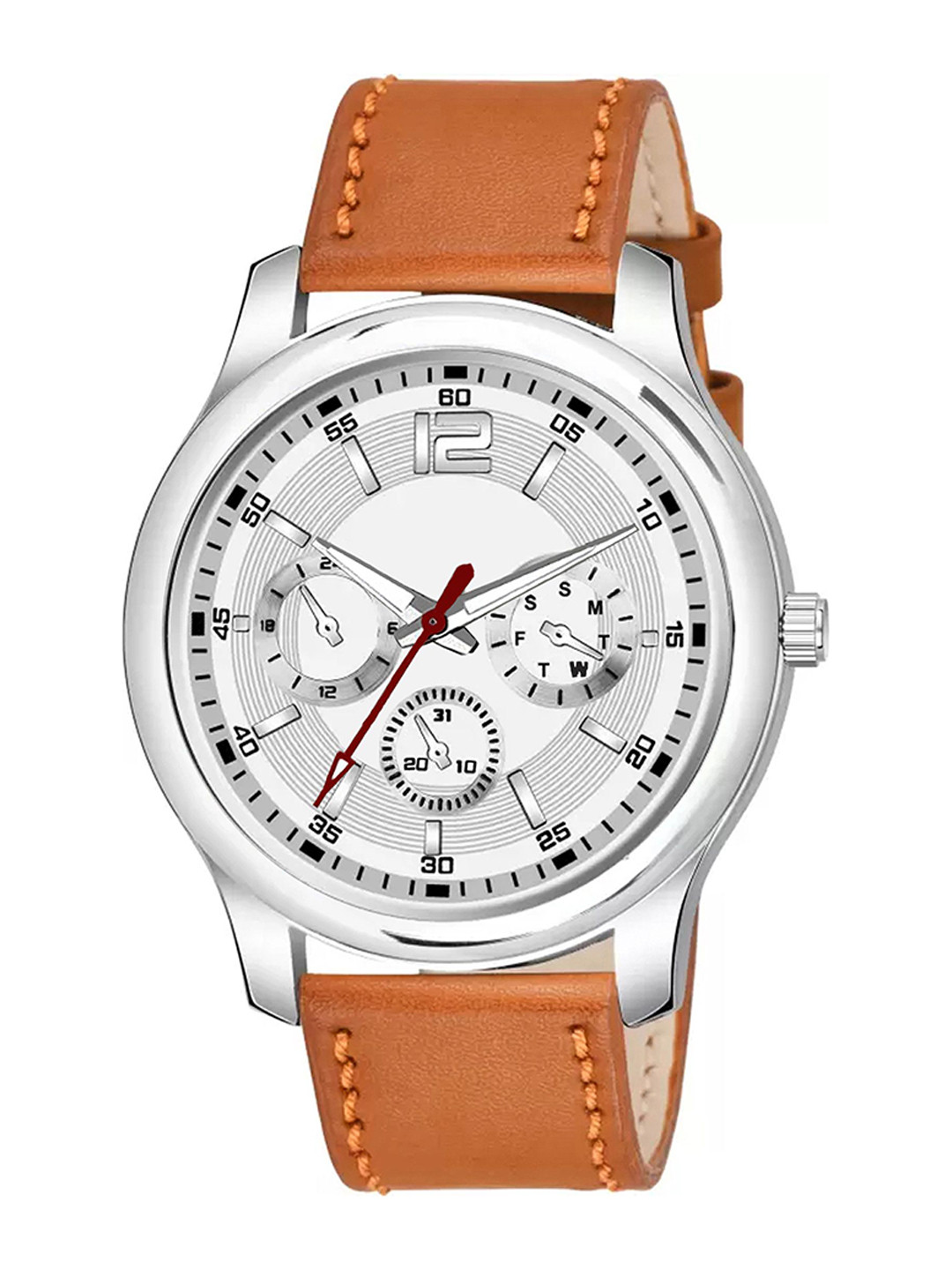 CSAMON Men Analogue Watch 1017 SLV D Beige Strap L