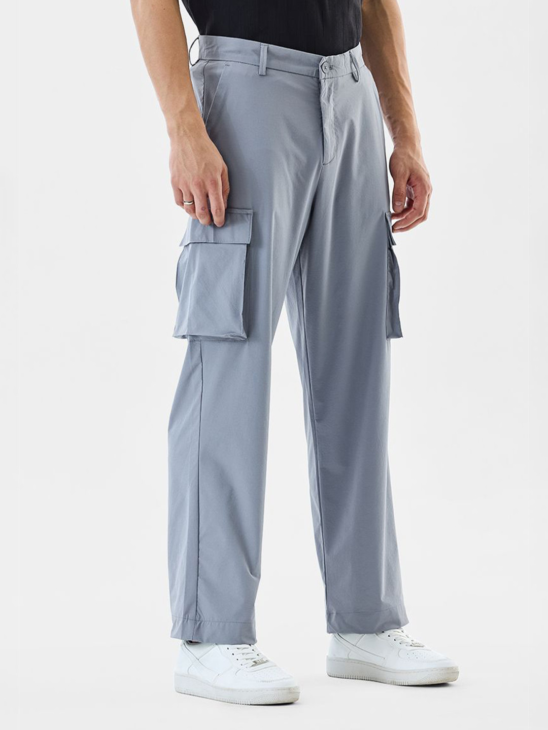 Snitch Men Regular Fit Mid-Rise Cargo Trousers