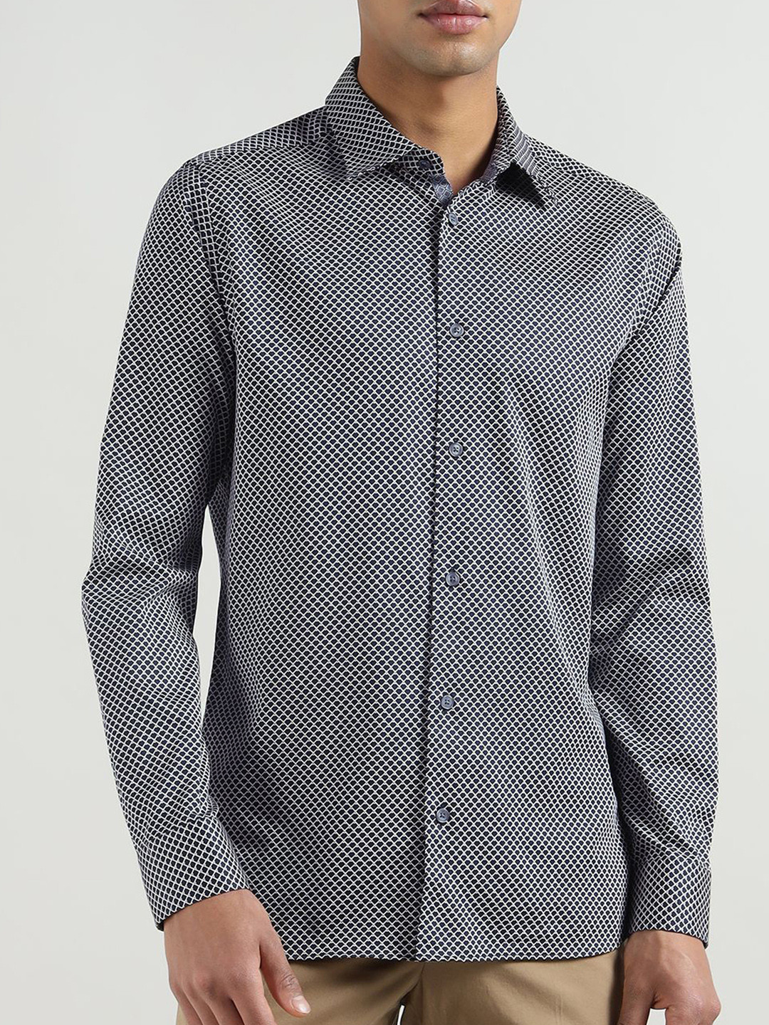 Ted Baker Abstract Spread Collar Slim-Fit Cotton Shirt