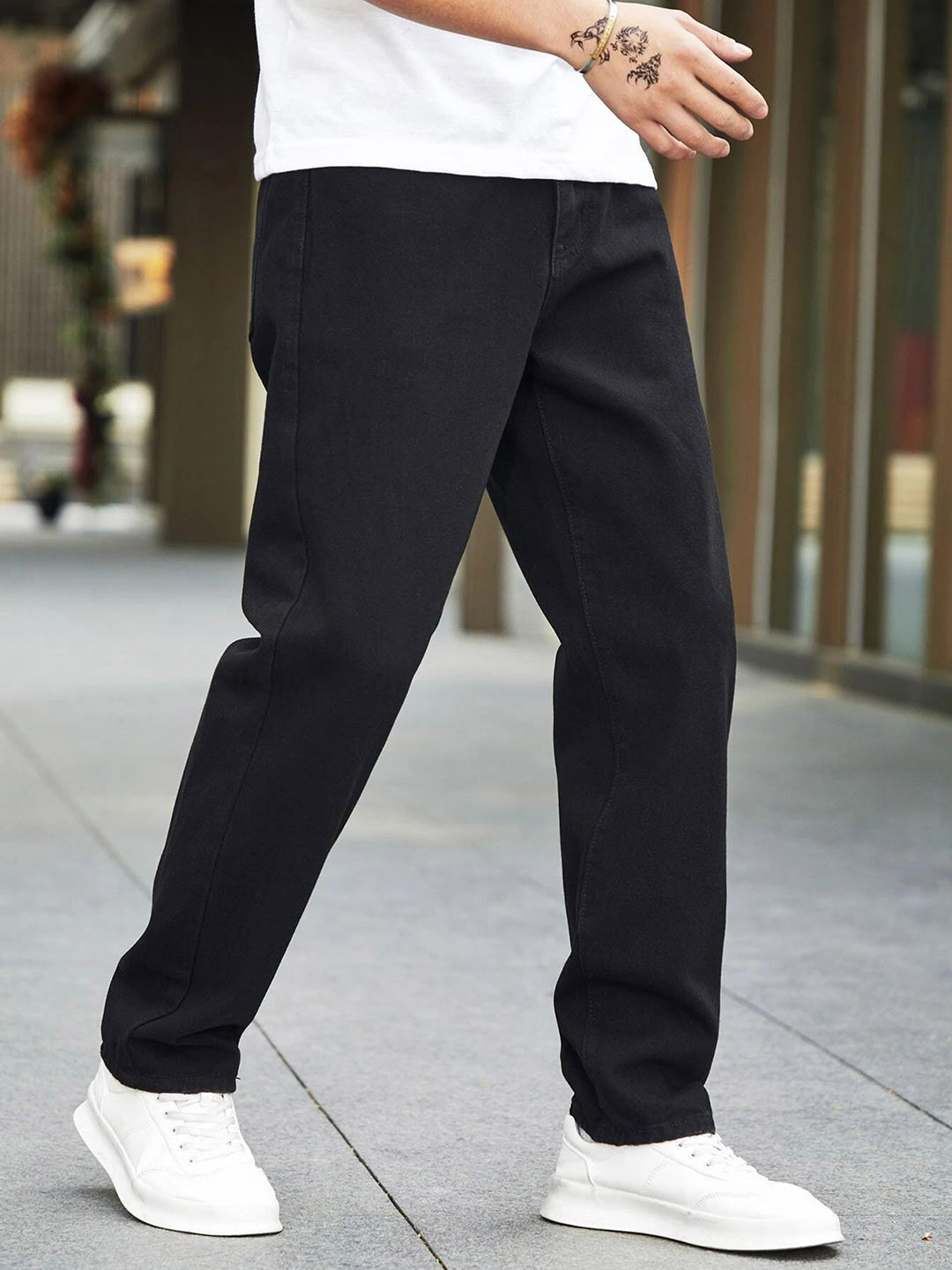 THE BEETEL HOUSE Men Baggy Fit Mid-Rise Stretchable Jeans