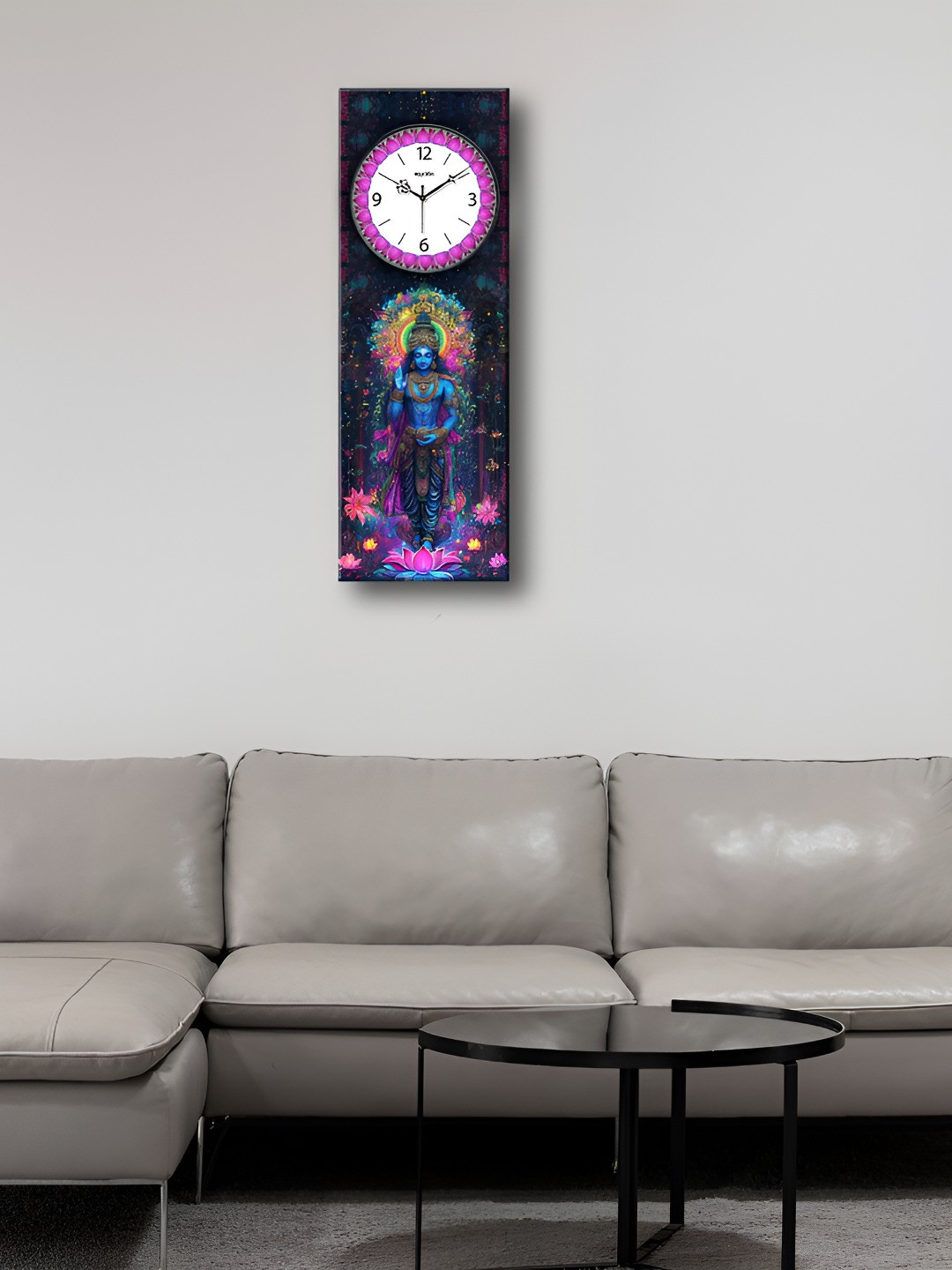 OLIVE TREE White & Black Printed Rectangular Shaped Contemporary Wall Clock