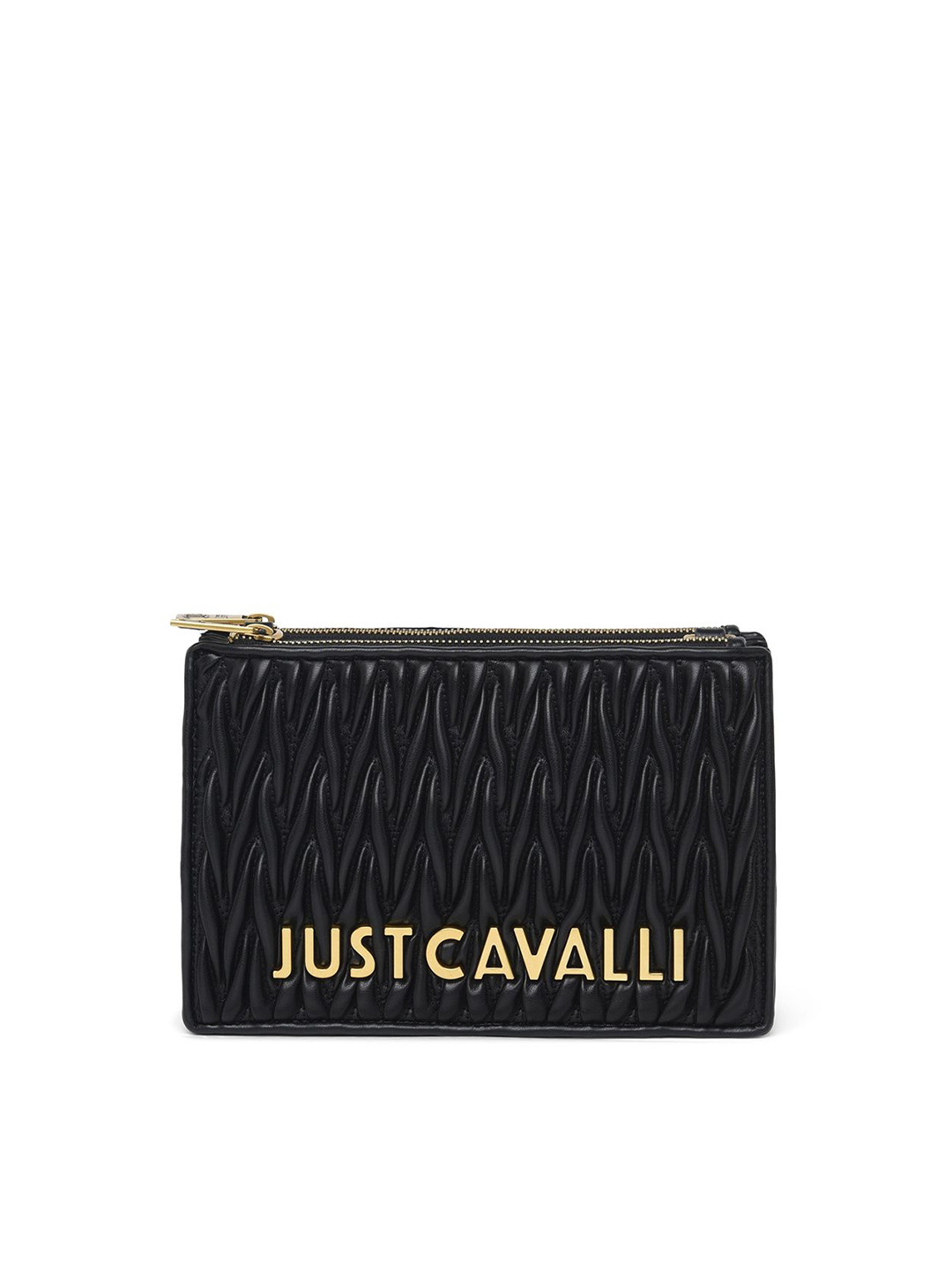 Just Cavalli Women Solid Textured Short Zip Around Wallet